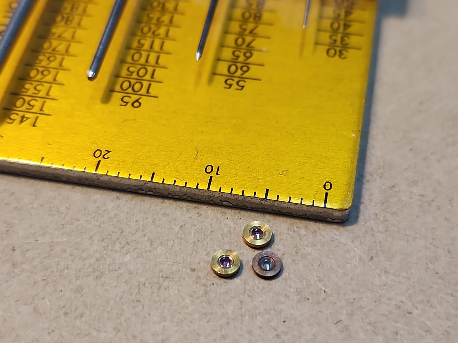 Lot Of 3 NOS American Pocket Watch Balance Hole Jewels Diam 2.42mm