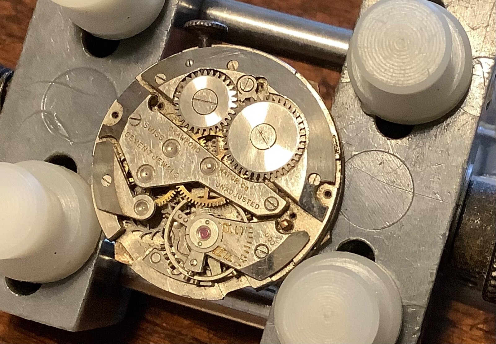 Crawford Watch Co. men’s Swiss made watch movement Seven Jewels Copper Dial