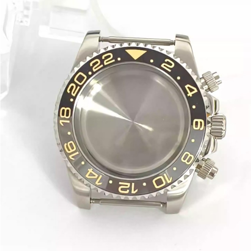 40MM Watch Case with Flat Sapphire Crystal Ceramic Bezel for VK63 Movement