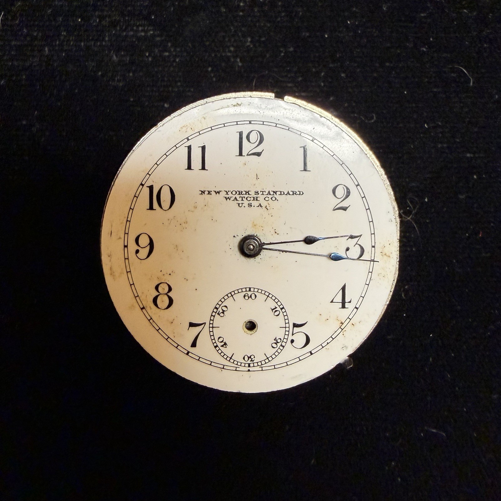1902 New York Standard Watch Co. Grade: 44 6s 7j Movement & Dial Parts Or Repair