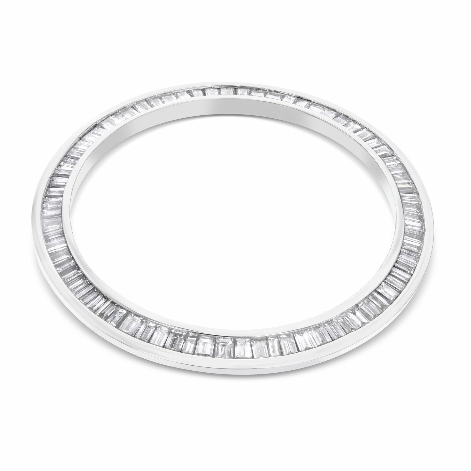 2.75CT BAGUETTE NATURAL DIAMOND BEZEL 14KW FOR ROLEX 36MM DATEJUST, PRES WATCH