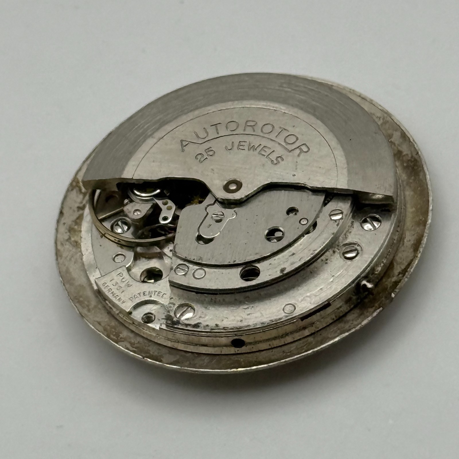 PUW 1361 Watch Movement Countess 25 Jewels Incabloc German Automatic Parts 30mm