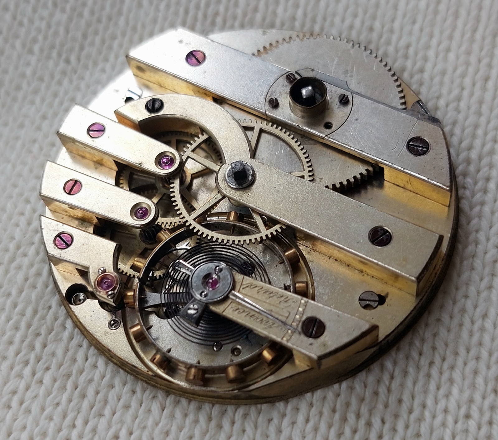 Pocket chronometer movement key winding 1890