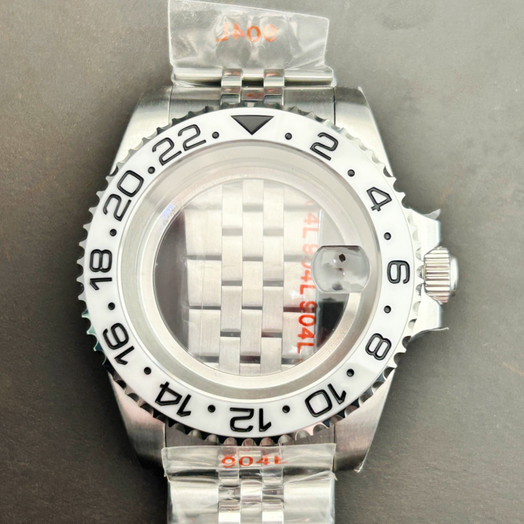 40mm Sapphire glass White ceramic bezel Watch Case fit japan NH35 NH36 MOVEMENT