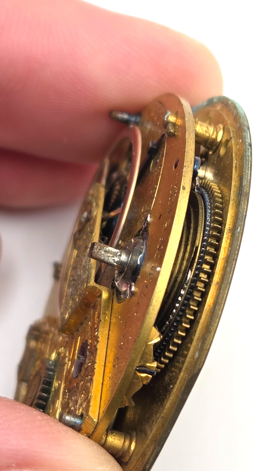Antique Fusee movement by Jos Johnson AS IS roughly 43mm diameter