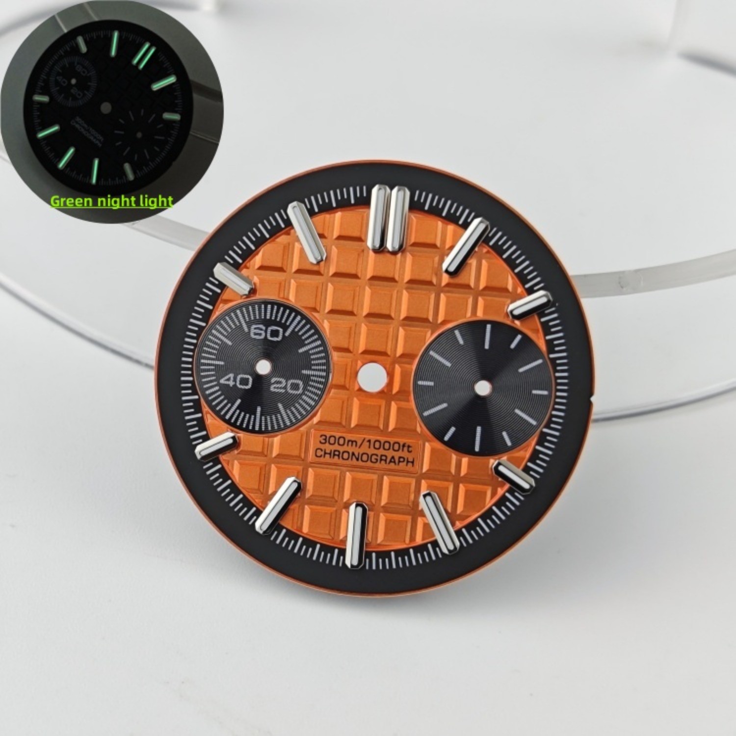 VK64 Dial 30mm White Orange Fit VK64 Movement Watch Accessories Watch Dial