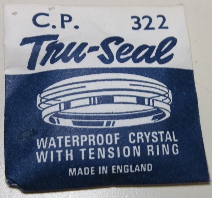 TRU SEAL ROUND WATCH CRYSTAL CP 322 WATERPROOF WATCHMAKER REPLACEMENT PART #354