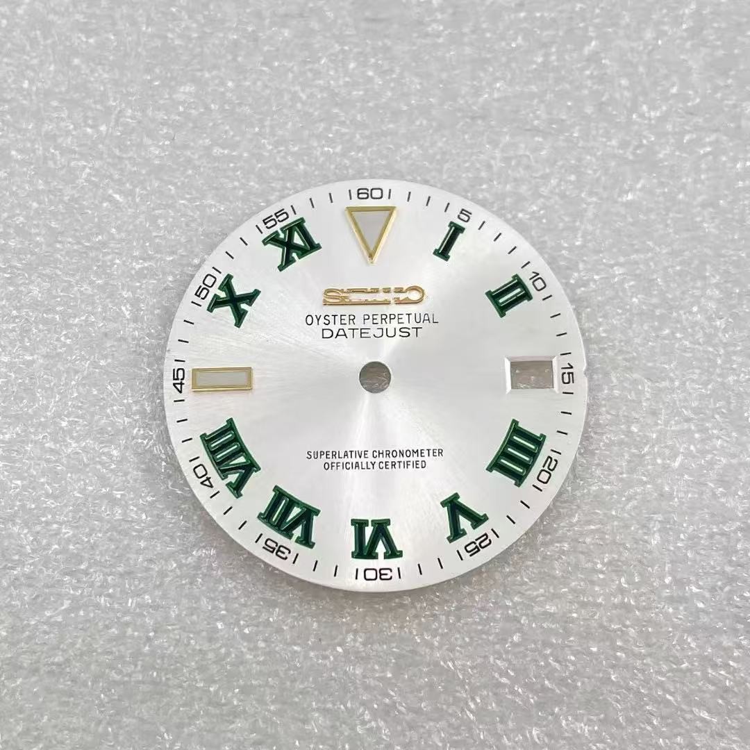 28.5mm Green Ice Blue Luminous Watch Dial For NH35/NH36 Movement