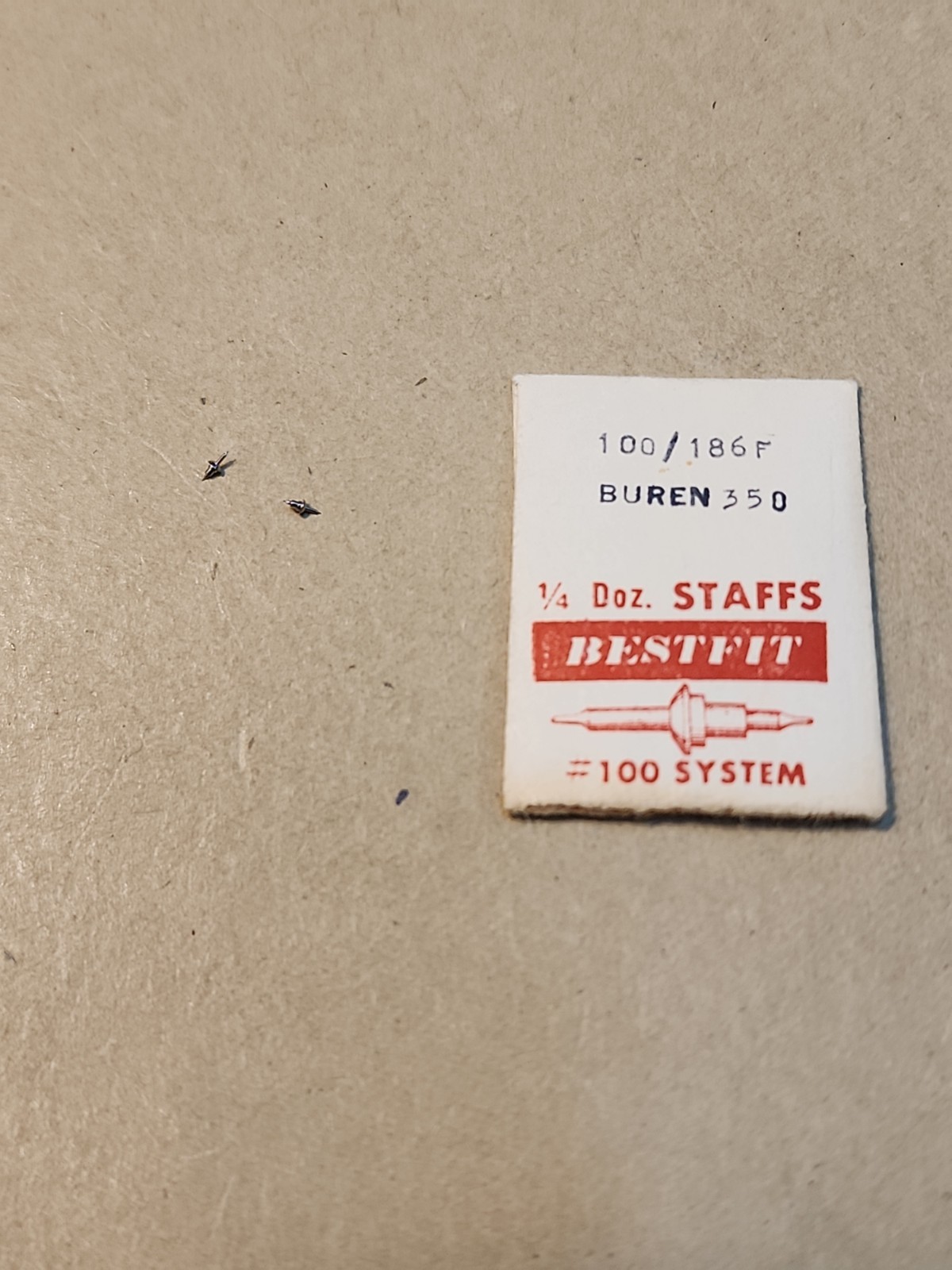 Lot Of 2 NOS Bestfit 186F Buren 350 Balance Staffs Parts Repairs Spares