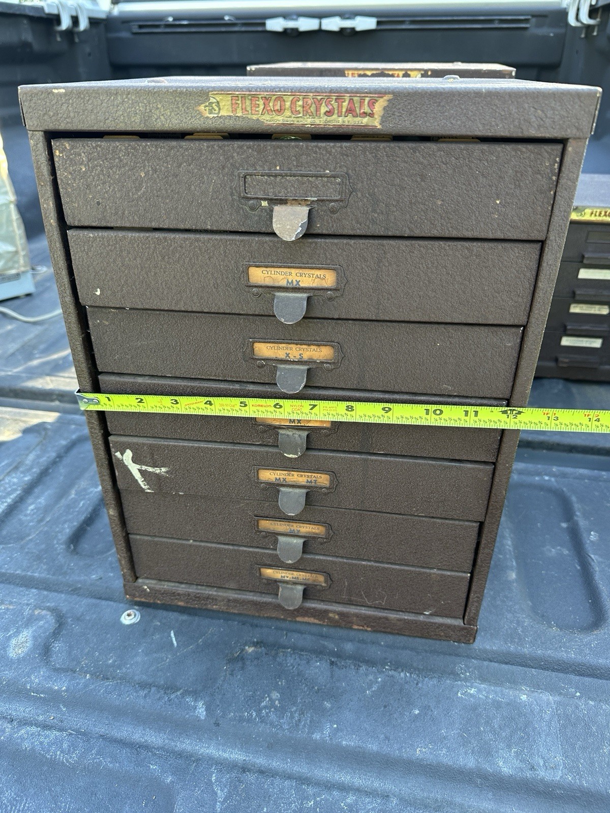 Flexo 7 Drawer Metal Wrist Watch Crystal Cabinet w/ Crystals