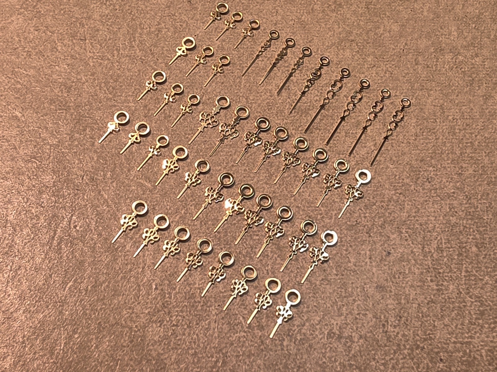 Lot Of 44 Mixed Vintage NOS Gilt Louis Wristwatch Hands-Variety Of Lengths/Sizes
