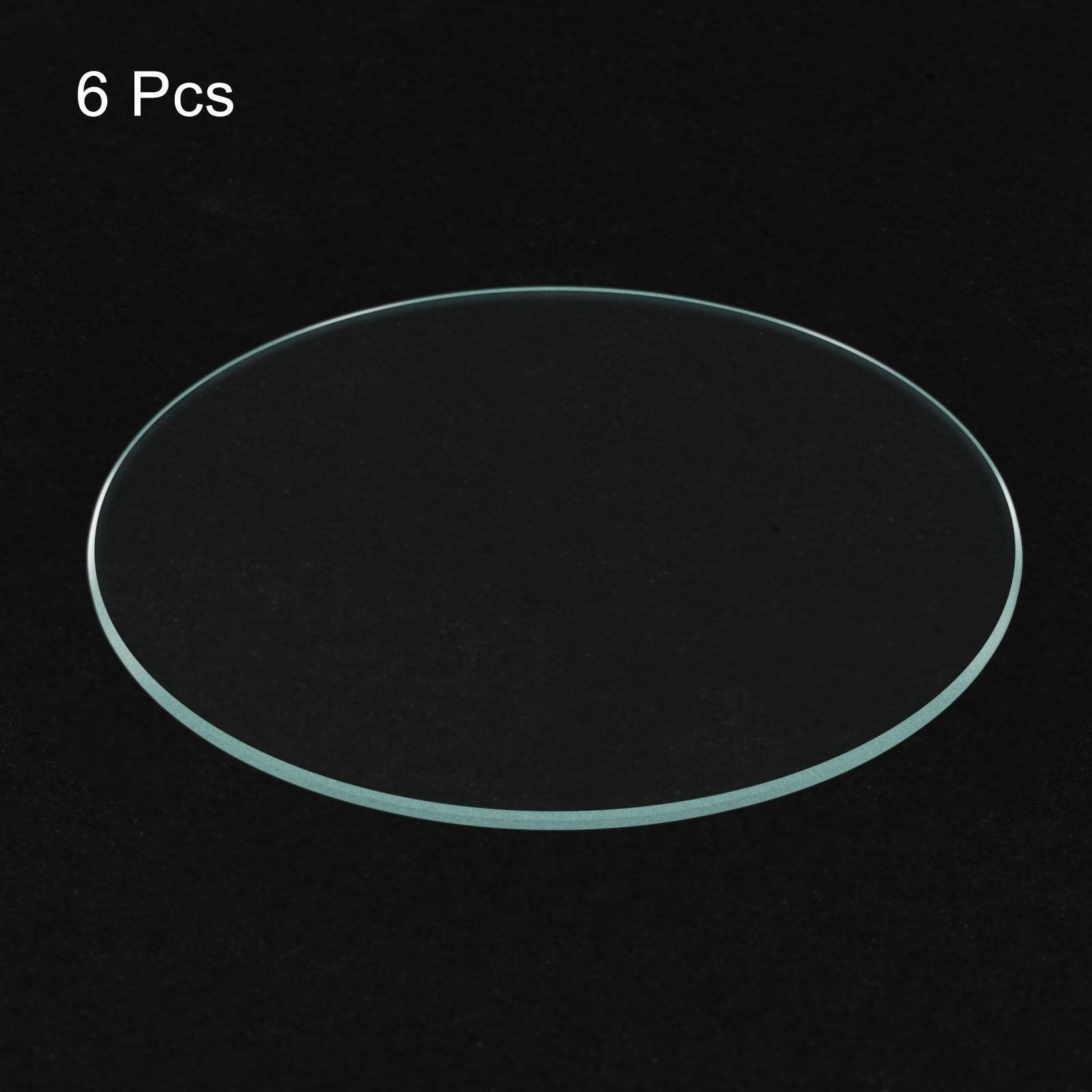 Round Flat Watch Crystal Lens Glass 44.5mm Dia. Replacement Parts, Clear 6 Pcs