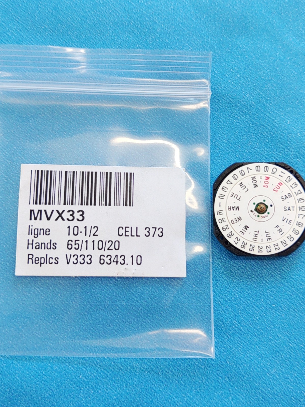 TMI VX33E DayDate@3 Movement, NOS, 3 Hands, Sets, Runs, Keeps Time 24 Hrs.