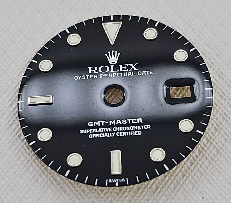 Rolex Dial GMT Master , ‘ SWISS” ,16700, 16750 , Luminous Green glow ,1998/1999