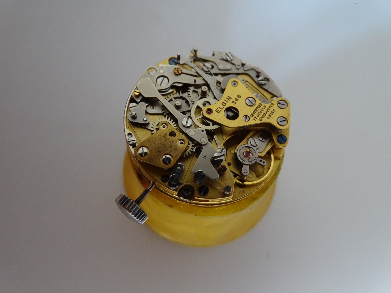 Elgin Complete Movement & Dial Buren Cal 12 Automatic Chronograph, Running