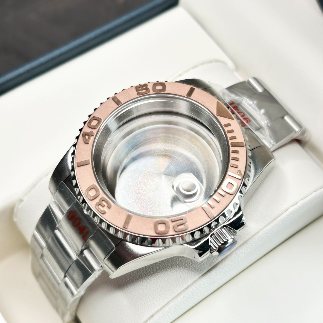 For NH34 NH35 NH36 40mm Brushed Steel Ceramic Bezel 10ATM Mod Parts Watch Case