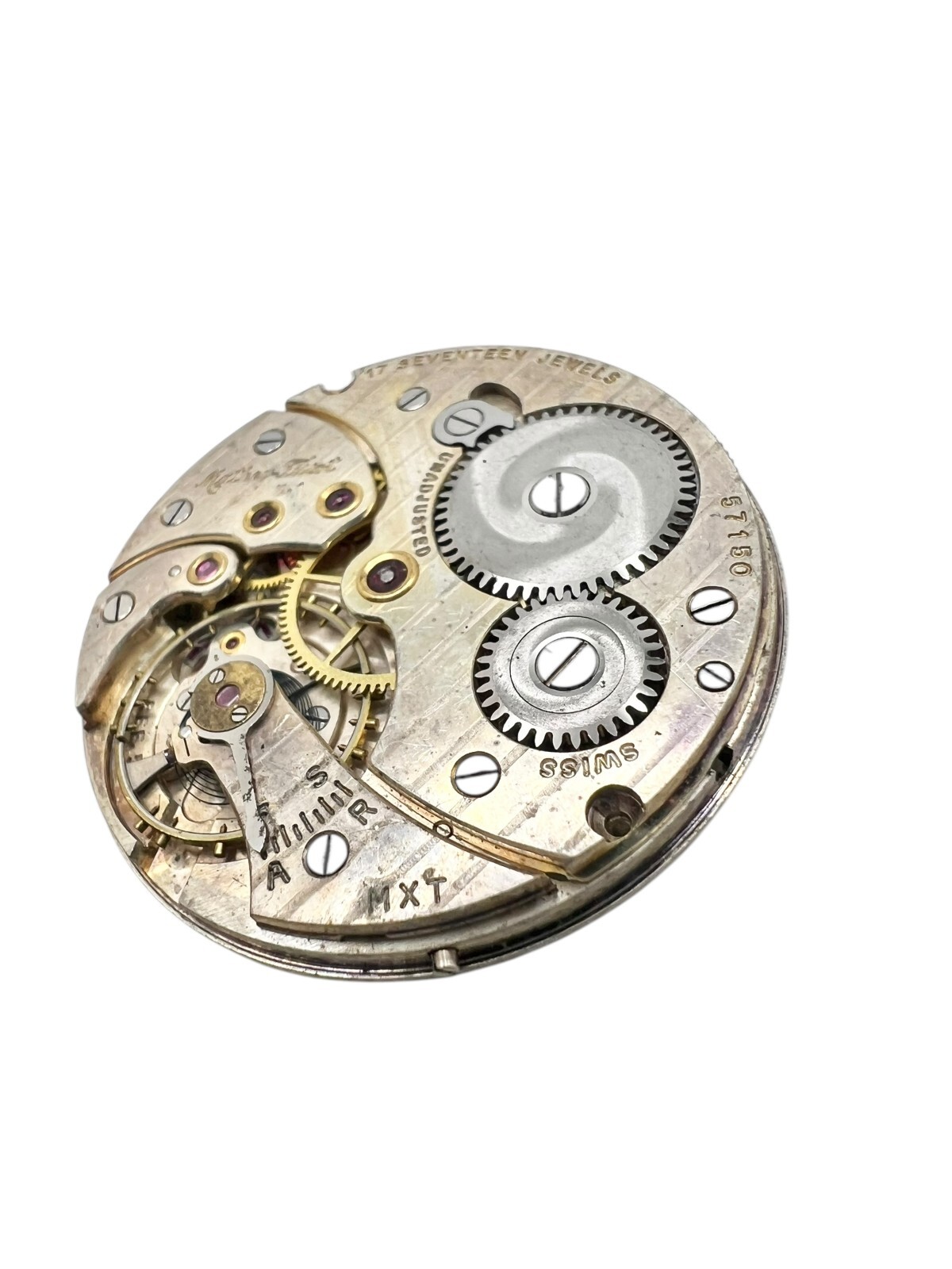 Vintage 17j Swiss Mathey Tissot X.1 Pocket Watch Movement
