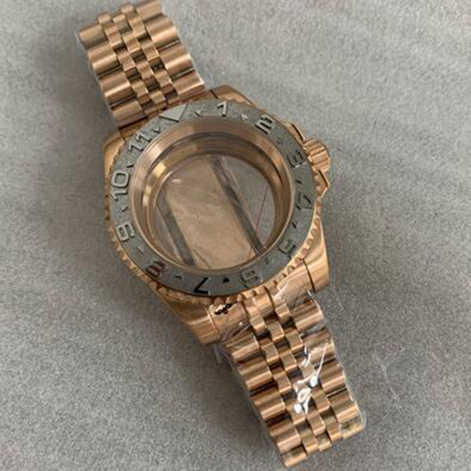 40mm SUB Stainless Watch Case Strap Ring Kit Sapphire Glass For NH35/36 Movement