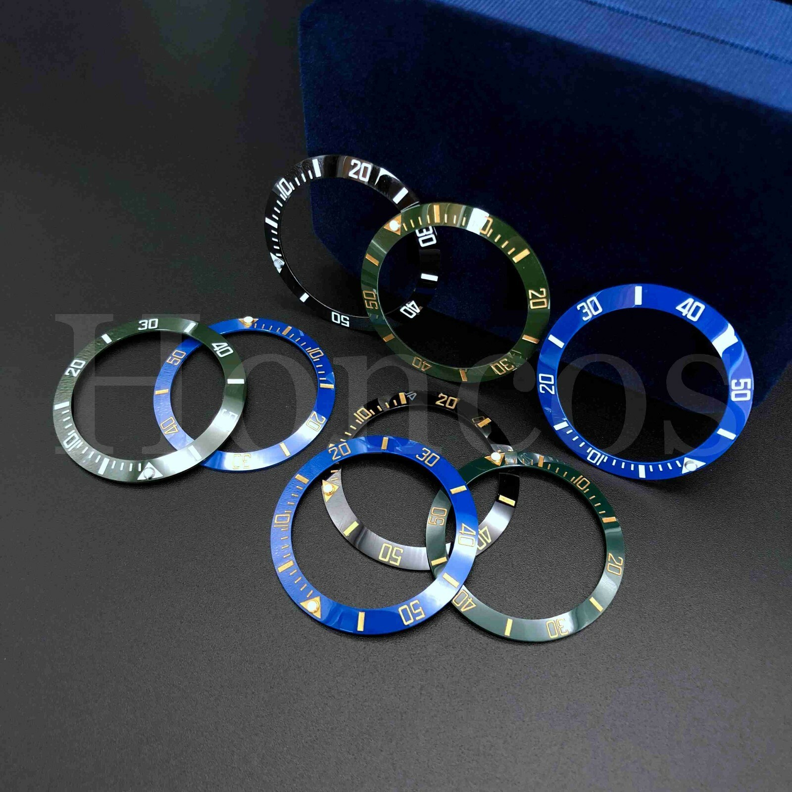40MM Black Blue White Green Ceramic Bezel Insert for 43MM Sub Mens watch