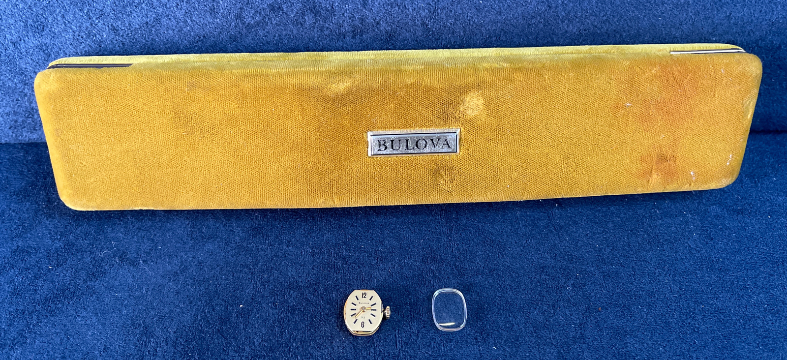 Vintage ART DECO BULOVA Velvet Box & BULOVA 5 AZ MOVEMENT 23