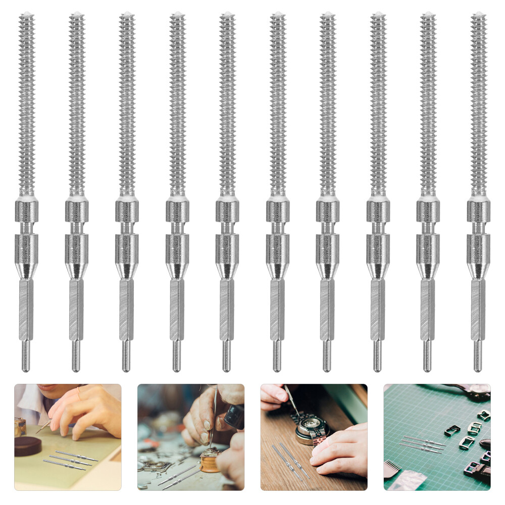 10 Pcs Watch Stem Parts Reusable Mechanical Movement Replace Universal