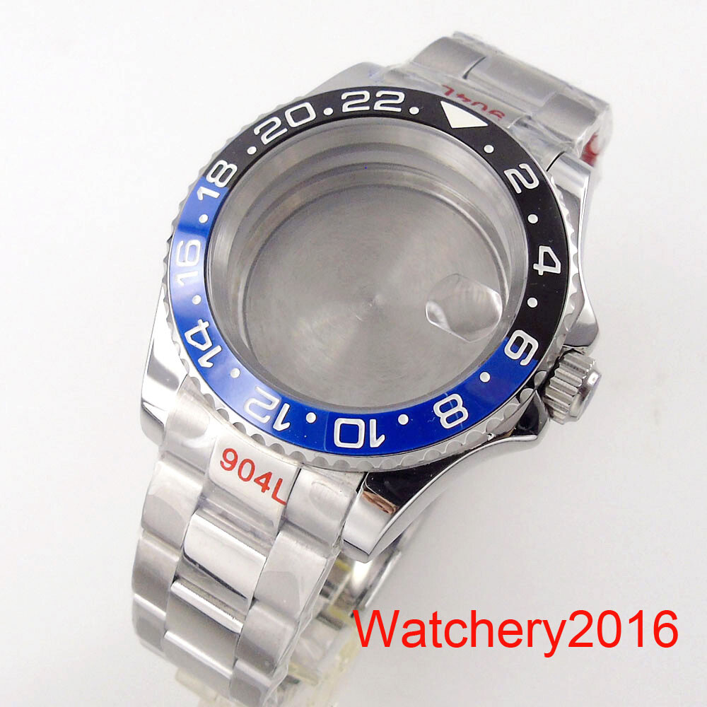 40MM Bidirectionally Rotate Ceramic Bezel Accessories Parts Sapphire Glass White