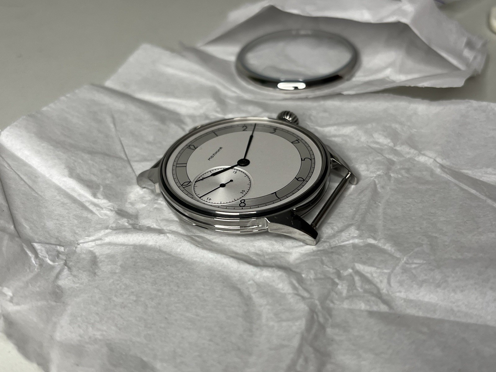 Molnija Marriage Watch Parts Set – Case Dial Hands – No Movement – Aftermarket