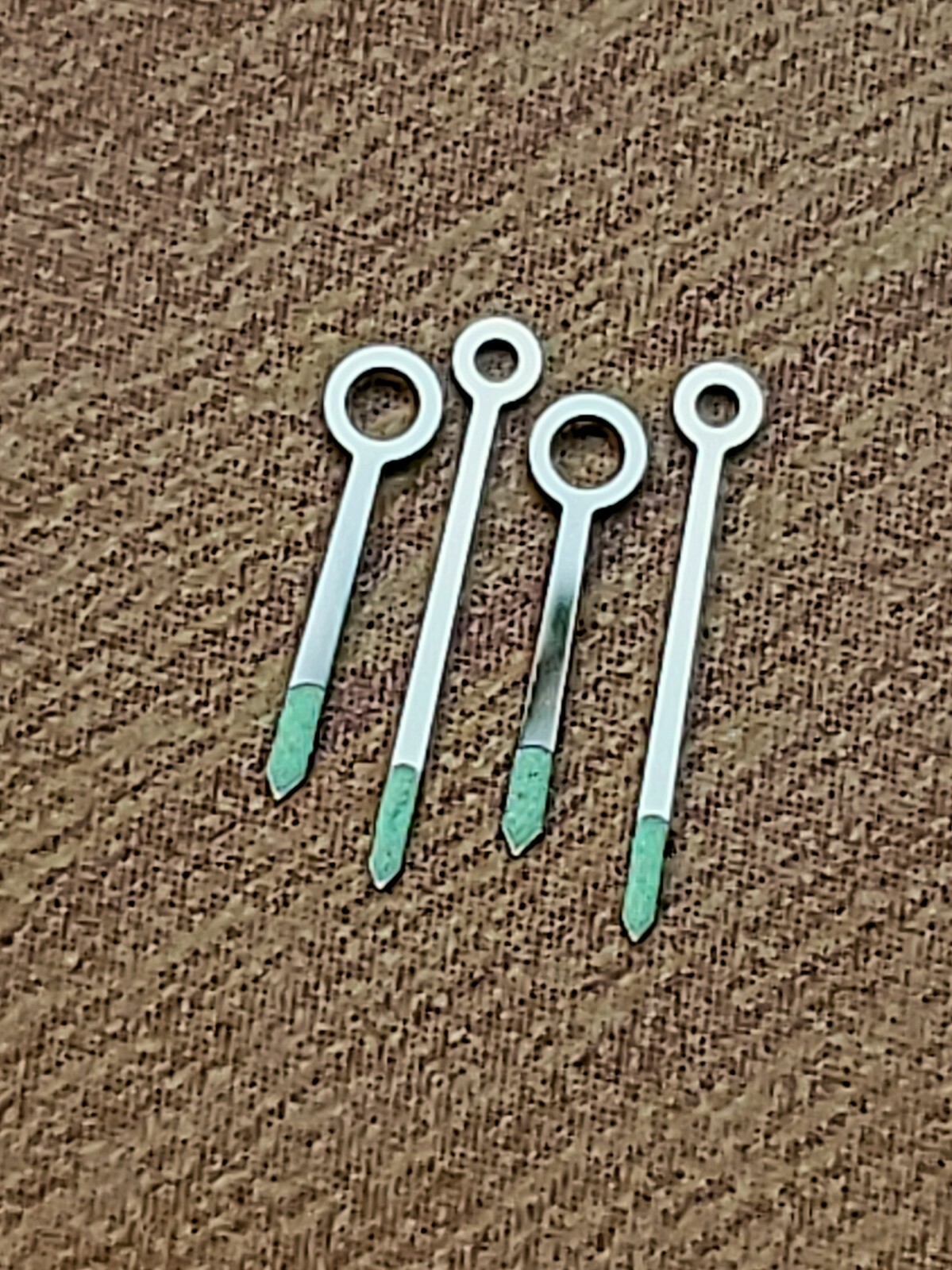 2 Sets Of Genuine Factory NOS Accutron 214-218 Silver W/Tritium Tips Baton Hands