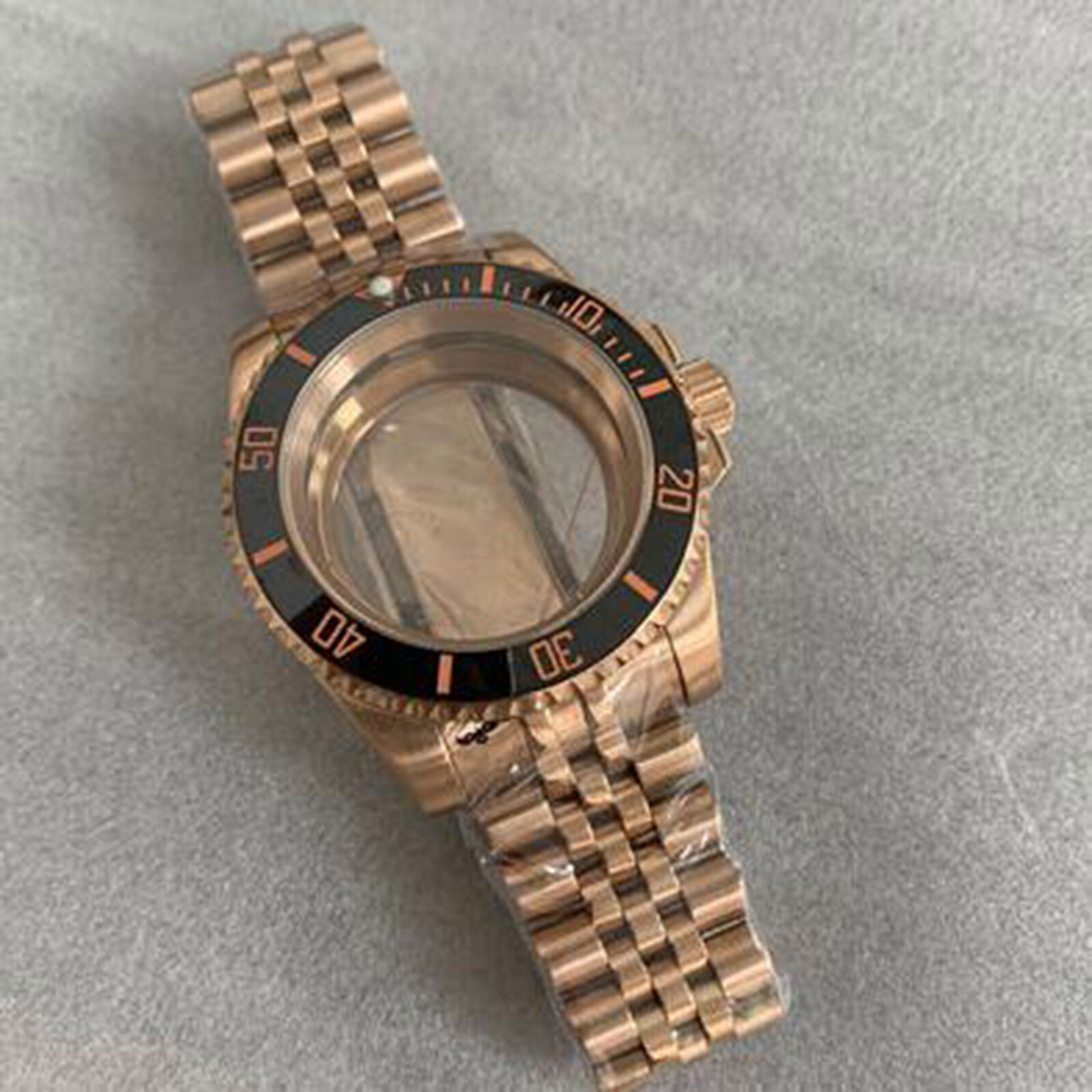 40mm SUB Stainless Watch Case Strap Ring Kit Sapphire Glass For NH35/36 Movement
