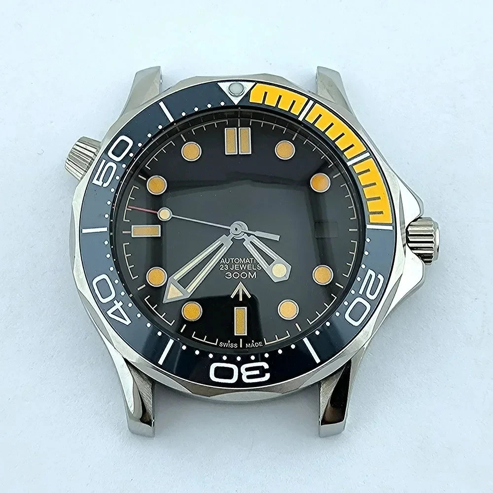 Stainless Steel Strap for NH35 Seamaster 300 Case 41mm Automatic Waterproof Part