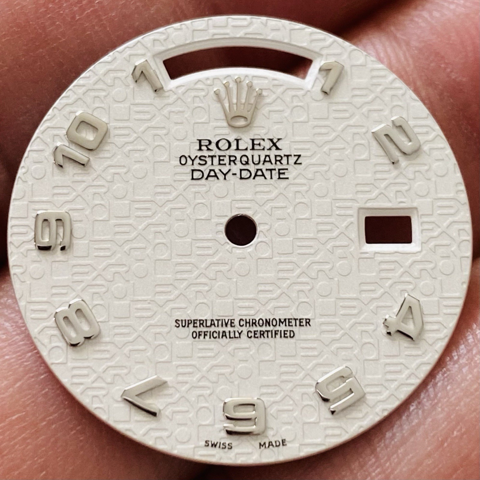 Rolex Computer White Dial For Day-Date Oysterquartz White Gold 36m Model 19019