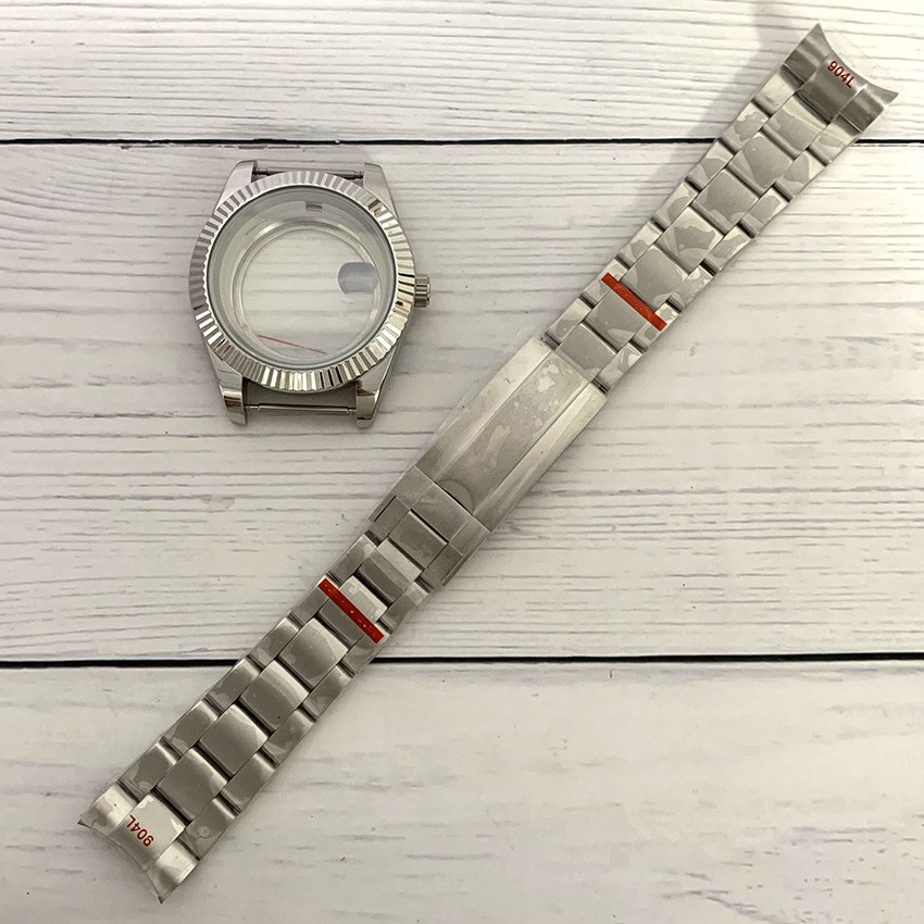 41mm Steel Watch Case 20mm Strap Set Watch Accessory For 8285 Automatic Movement