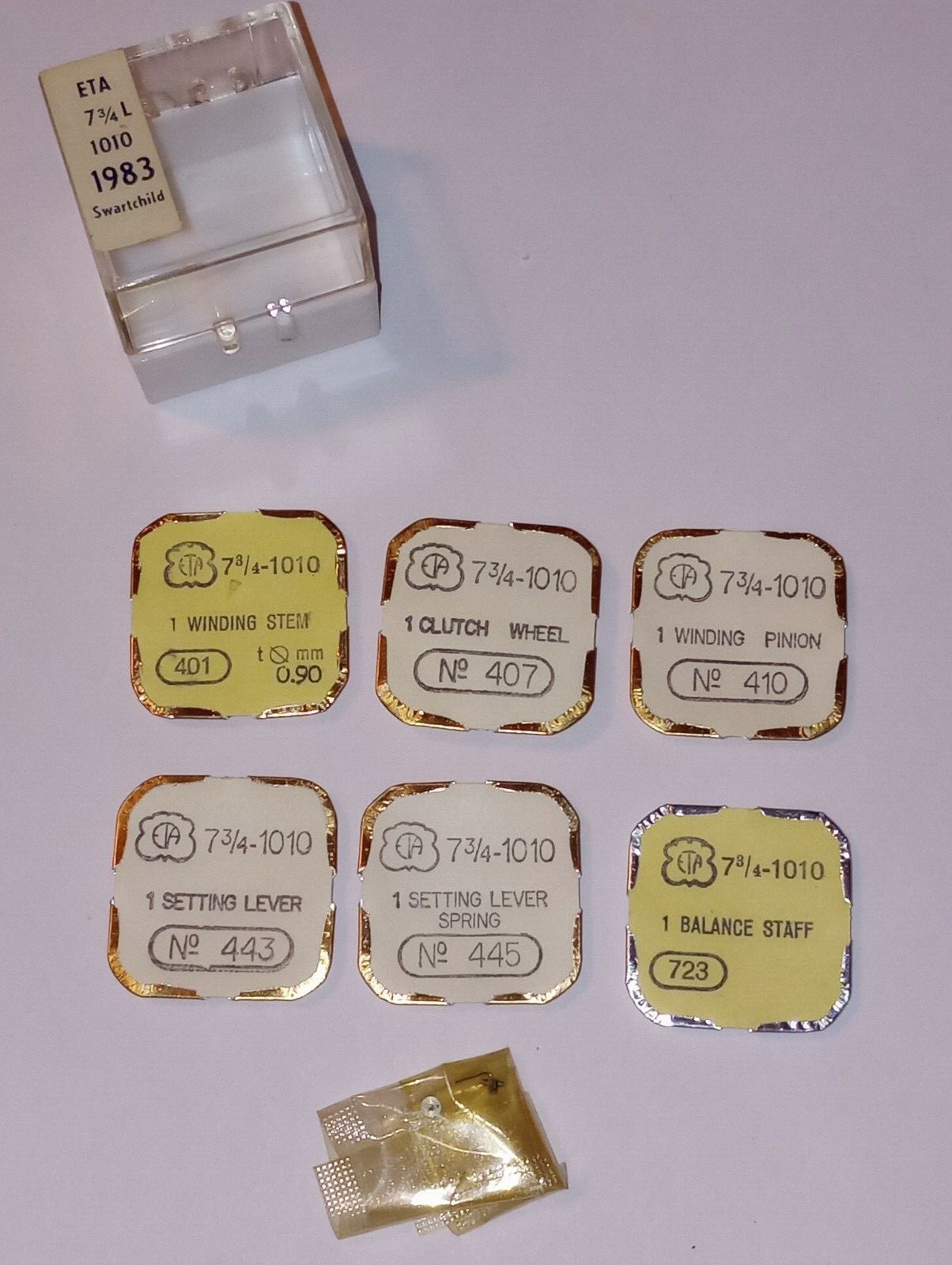 ETA 7-3/4-1010 Part #’s 401, 407, 410, 443, 445, 723 NOS (HC2)