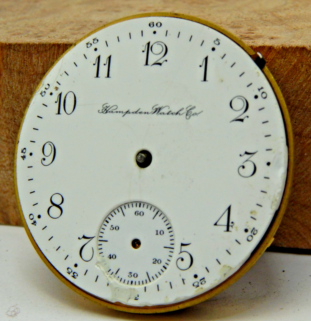 Antique 1905 Hampden Champion H 16s 7 jewel pocket watch movement with dial