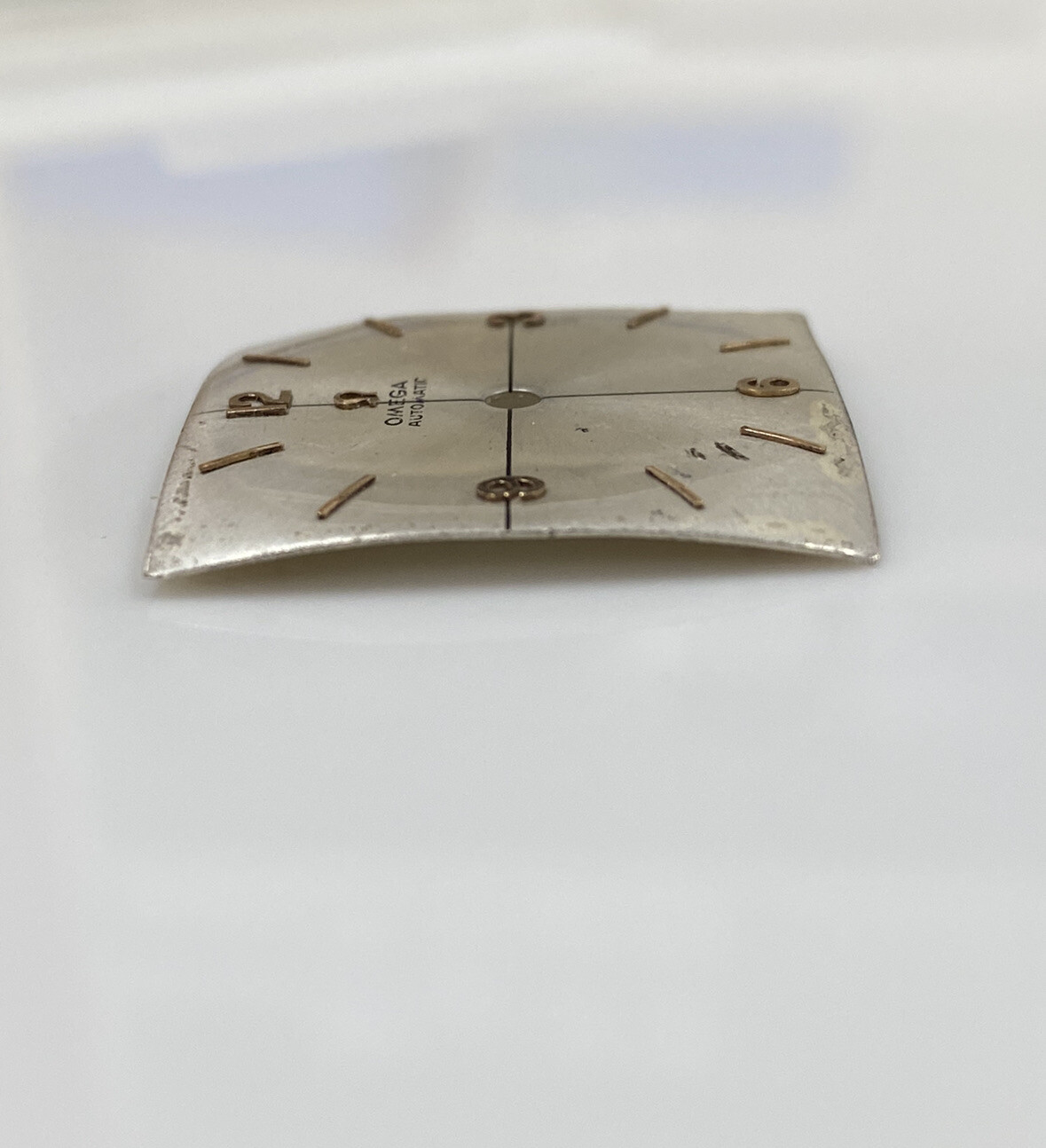 Original Vintage Omega Cal. 470 Silver/Gold Stick 25mm Square Watch Dial
