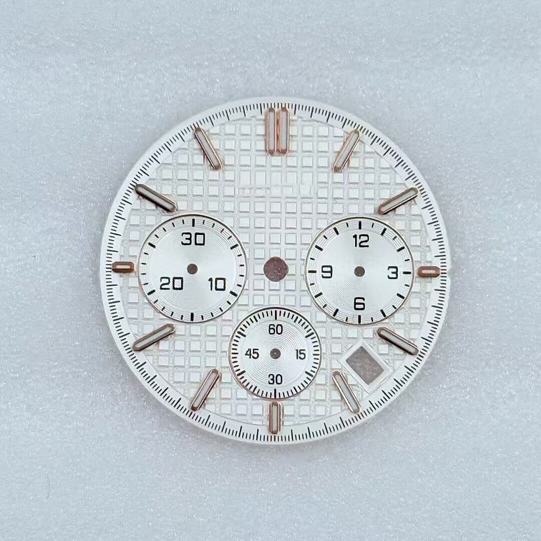 31.8mm Farmhouse Oak Watch Dial Green Luminous for VK63 Movement Watch Parts
