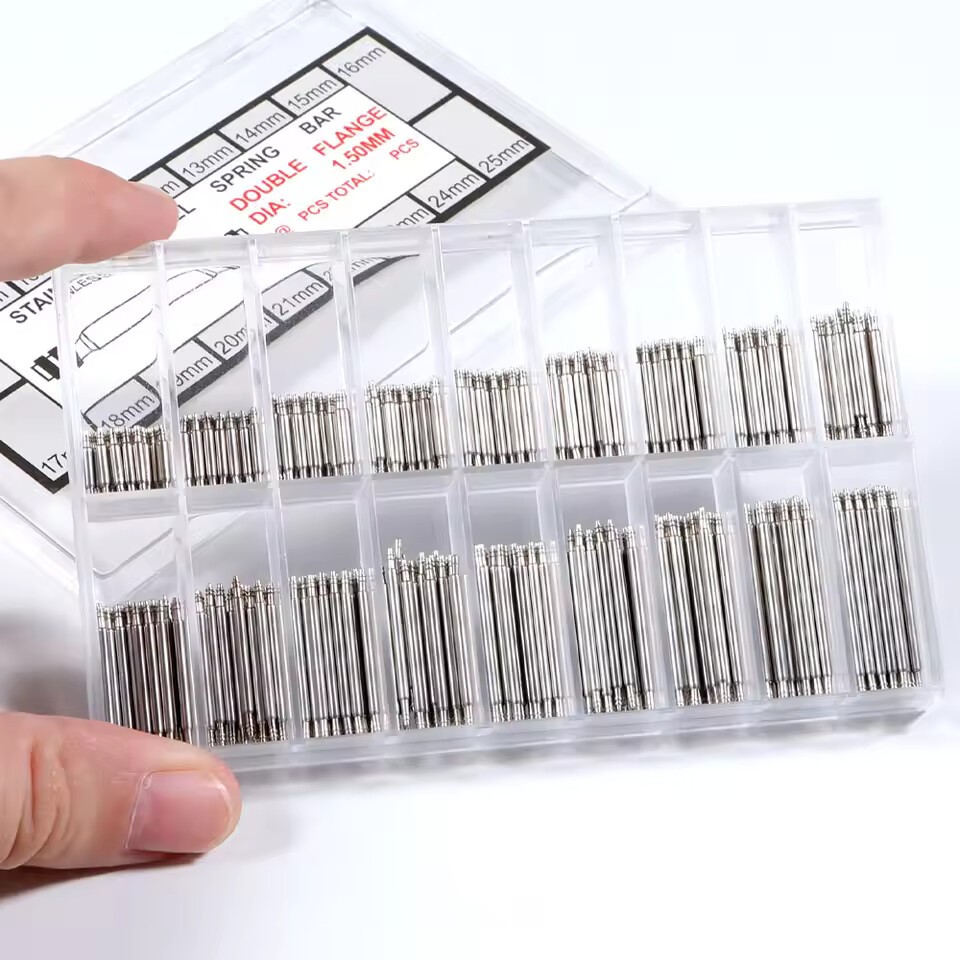 360pcs Stainlesss Steel Watch Band Pins 8mm-25mm, 1.5mm Spring Bars for Straps