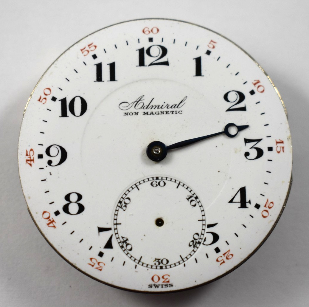 Vintage Swiss Made Admiral 16s 7J Hunting Pocket Watch Movement lot.ed