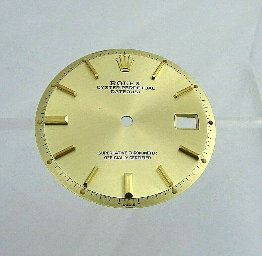 Rolex Men’s1 8k Gold Datejust Non Quick Watch Dial Part 1600 1601 1603 Champagne
