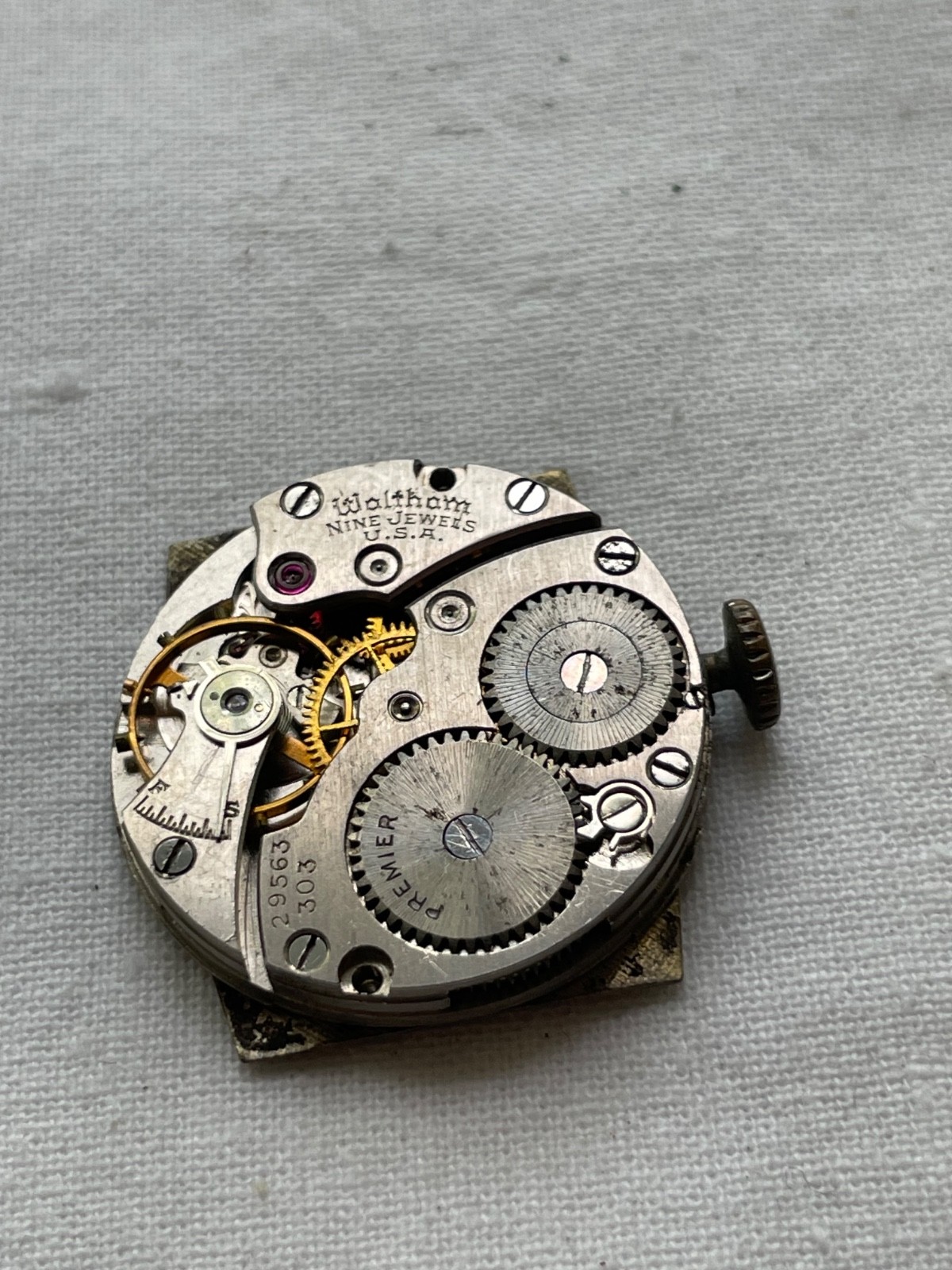 Waltham Premier – movement for mens watch AS IS good balance!, lot 1806