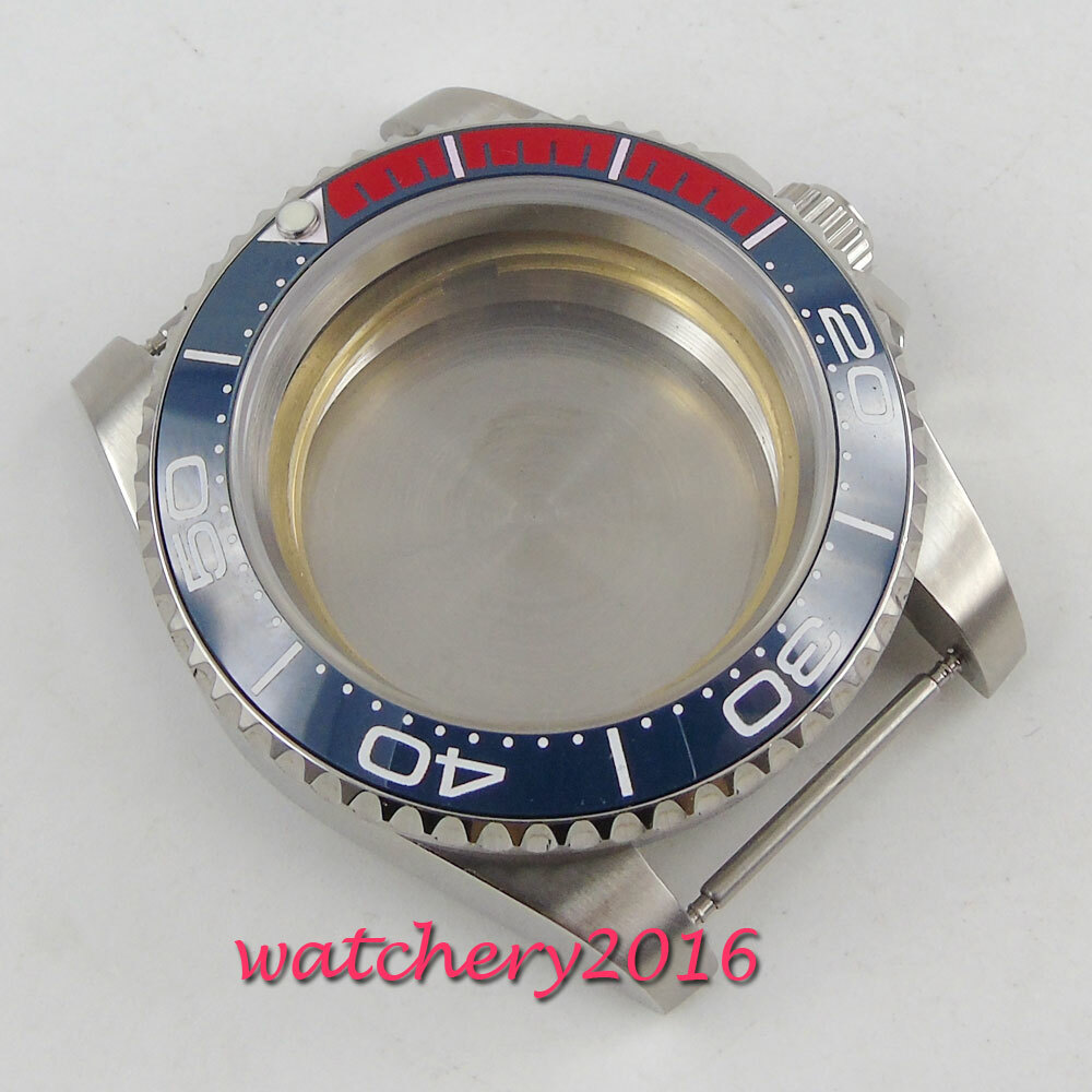 40mm Watch Case Fit Miyota8215 DG2813 ETA2836 Sapphire Crystal Ceramic Bezel
