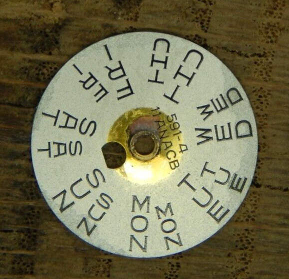Genuine Bulova Day Star with Dial Disc 11ANACB 591-4 Watch part NEW OLD STOCK