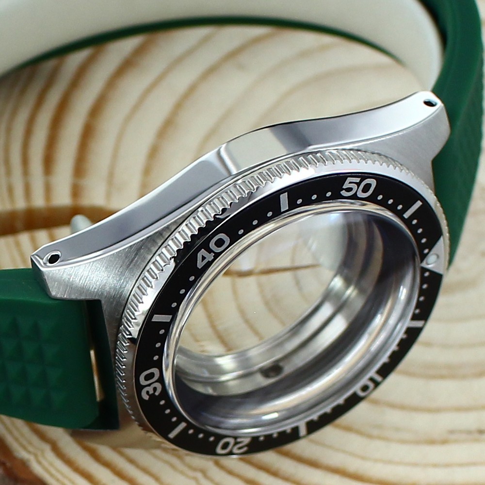 Sapphire Modify 62MAS Mod 40mm Watch Case+Rubber Strap For Seiko NH35 34 NH36 38