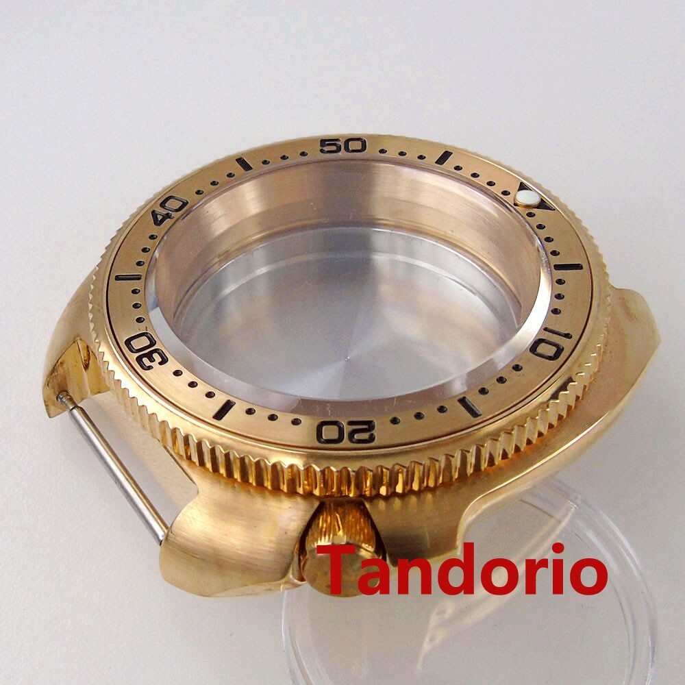 20ATM 44MM Fit NH35A NH36A Solid Bronze Watch Case Sapphire Glass Bronze Bezel