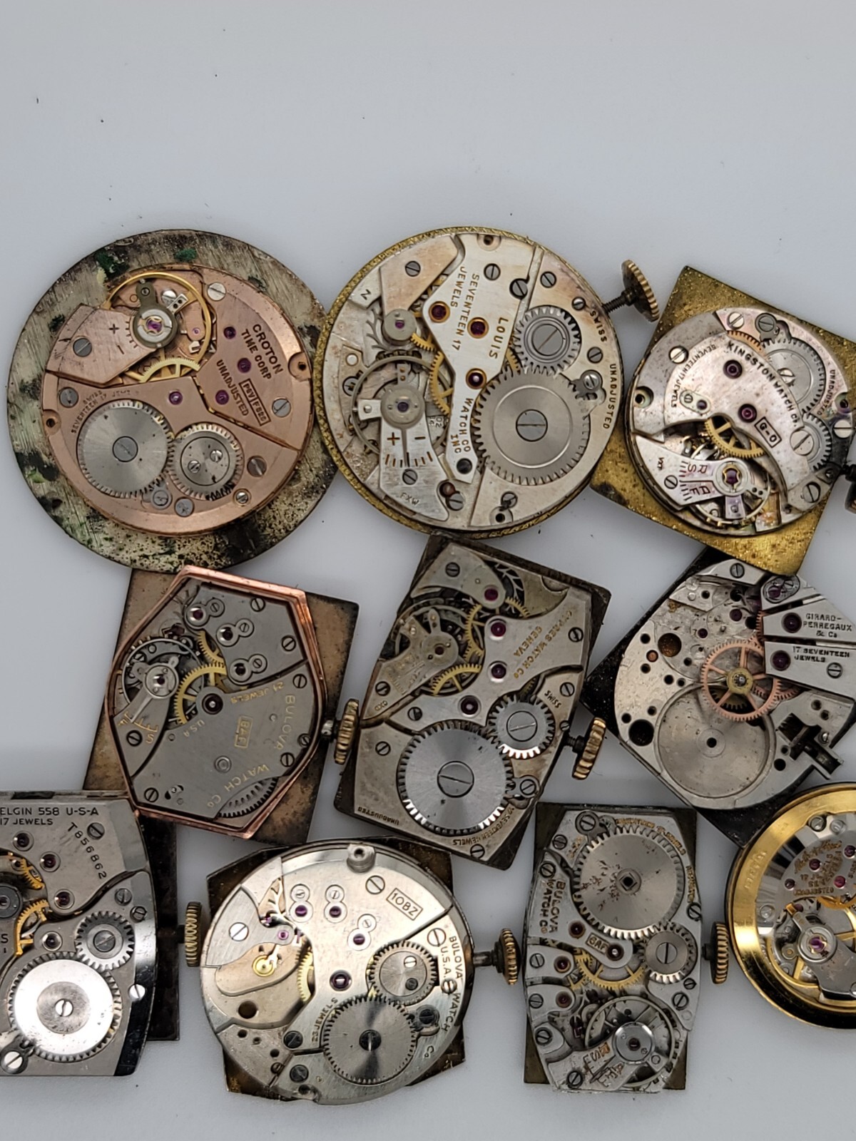 Lot Of Vintage Men’s Mechanical Watch Movements Mathey-Tissot, Girard-Perregaux