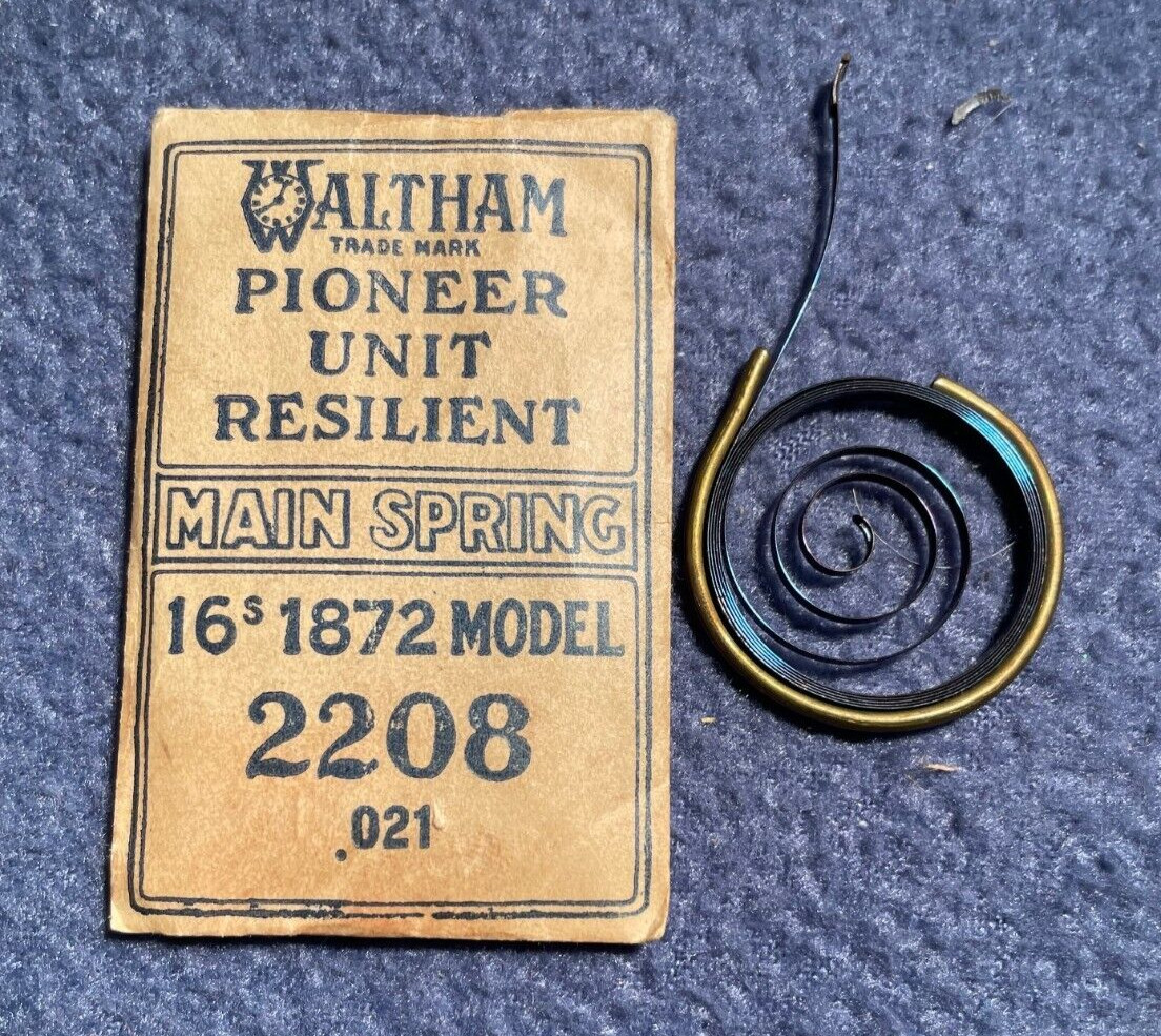 Waltham Pioneer Unit Resilient Mainspring 16s 1872 Model 2208