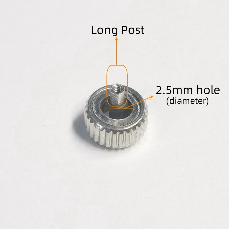 2PCS Long Tube Watch Crown 3.5/4.0/4.5/5.0/5.5/6.0/6.5/7.0mm for Watch Repair