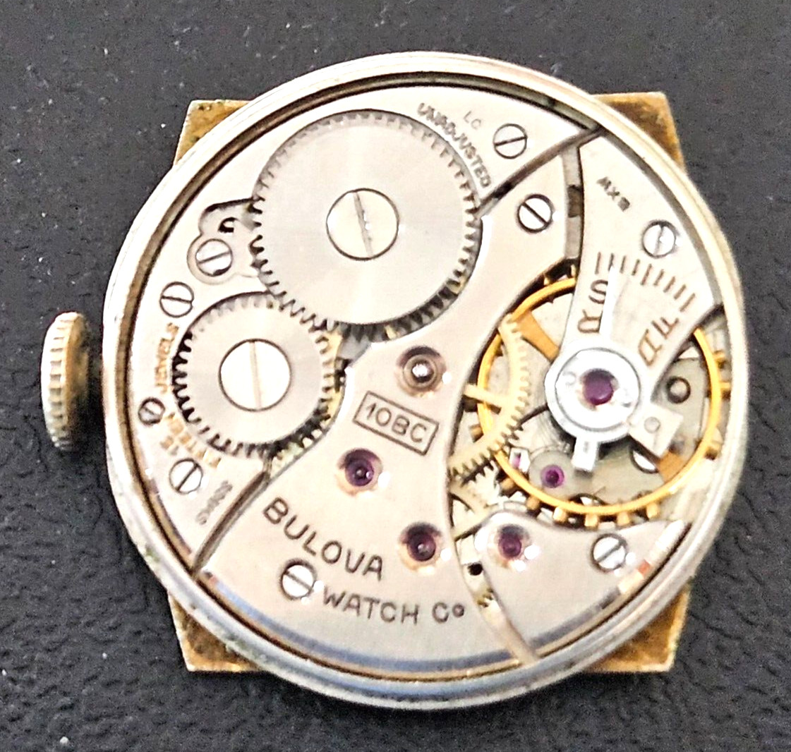 BULOVA 10BC 15J WATCH MOVEMENT (REMOVED FROM GOLD CASE/BALANCE RUNS) LOT.125
