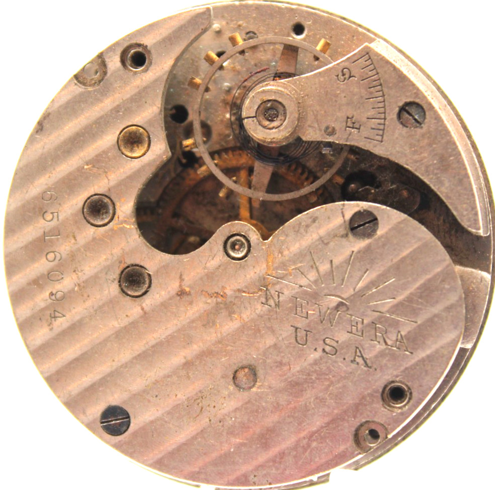 1908 NEW ERA POCKET WATCH MOVEMENT 6516094 GRADE: 61 18s 7j (QR3)