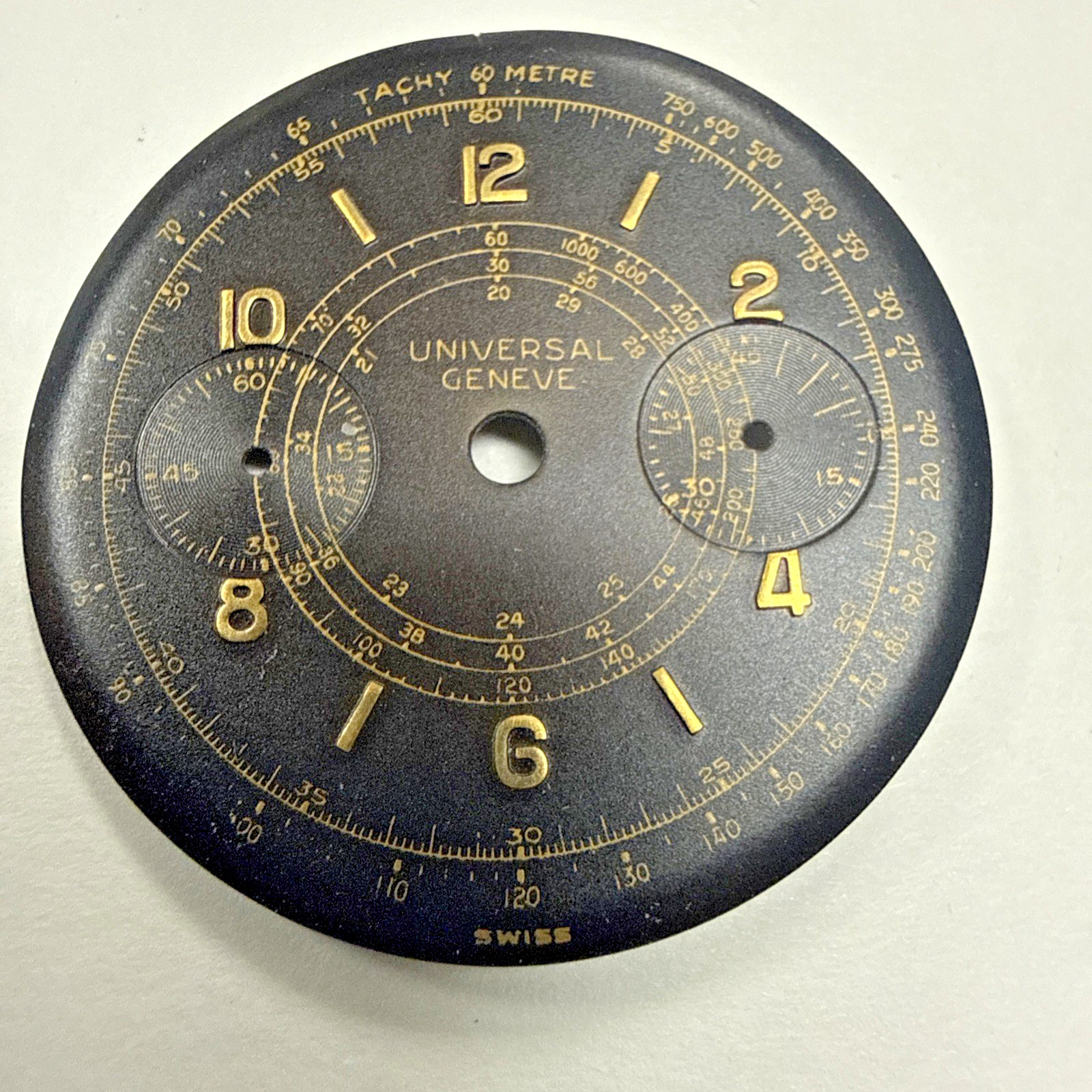 Universal Geneve Vintage Chronograph Black 2 Counter Dial item# e12335